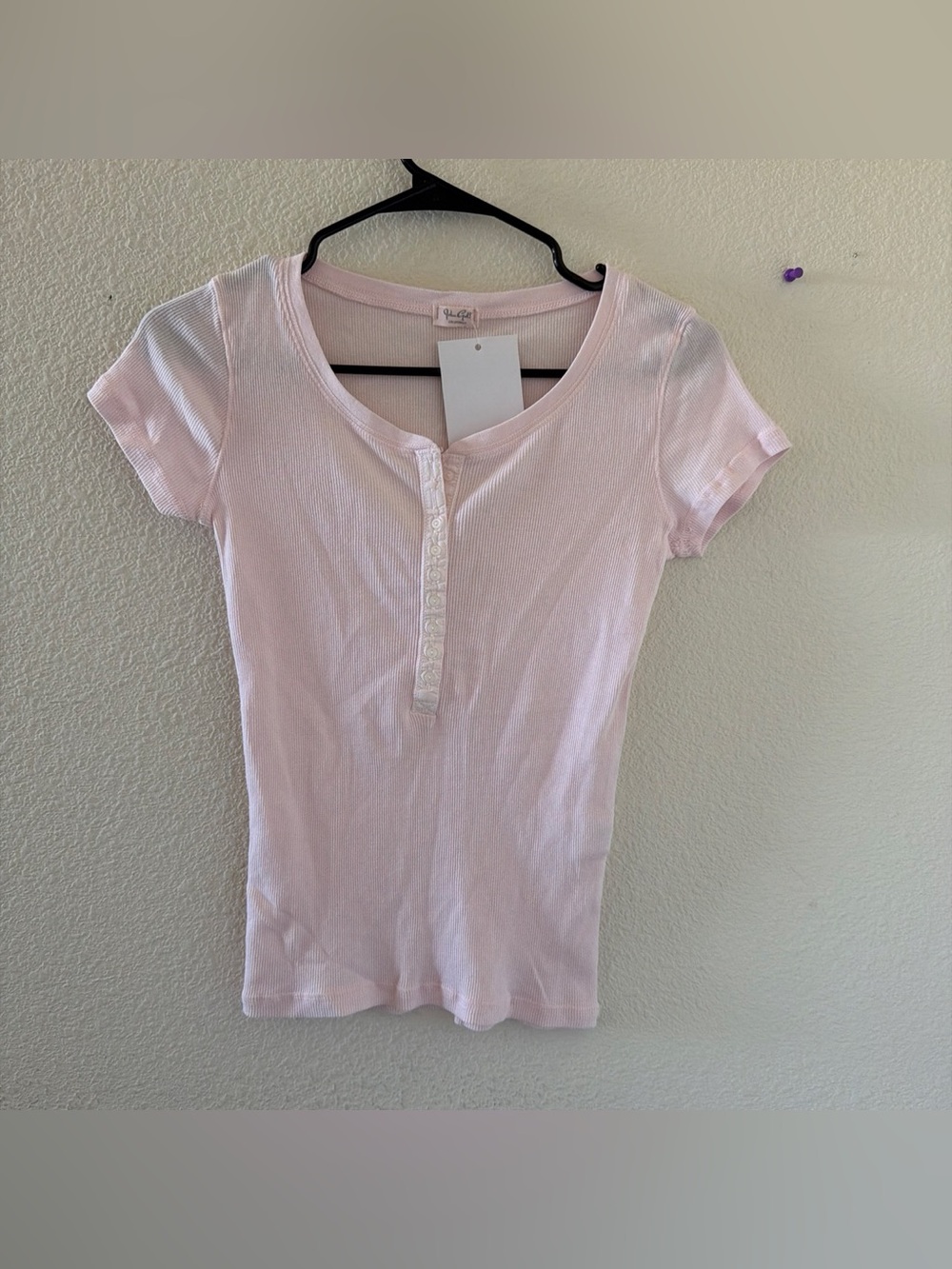 Brandy melville pink Zelly ribbed top